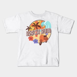 Beach Bum Seventies Beach and Waves Kids T-Shirt